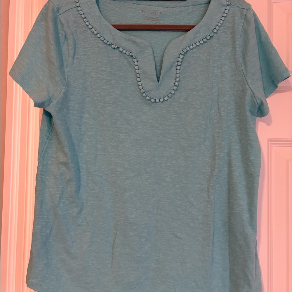 Talbots Women's Light Blue Short Sleeve Tee